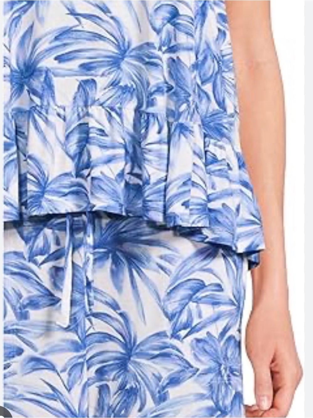 EUC Tommy Bahama Blue and White Tropical Sleeveless Jersey PJ Set